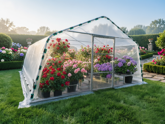 Factory OEM Single-span Double Layer Large Size Film Plastic Tunnel Agricultural Greenhouses With Transparent Cover